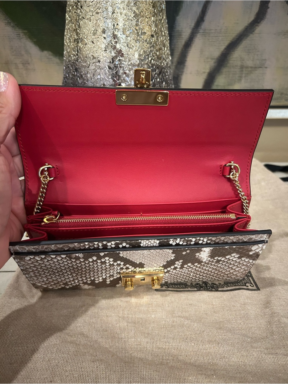 Authentic Gucci Padlock Python Wallet on Chain (WOC) - Picture 7 of 14
